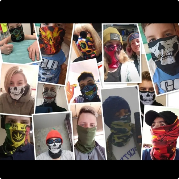 5/25 Green or white skull face Sports Seamless Bandana Sport gator UV Protection - Picture 6 of 11